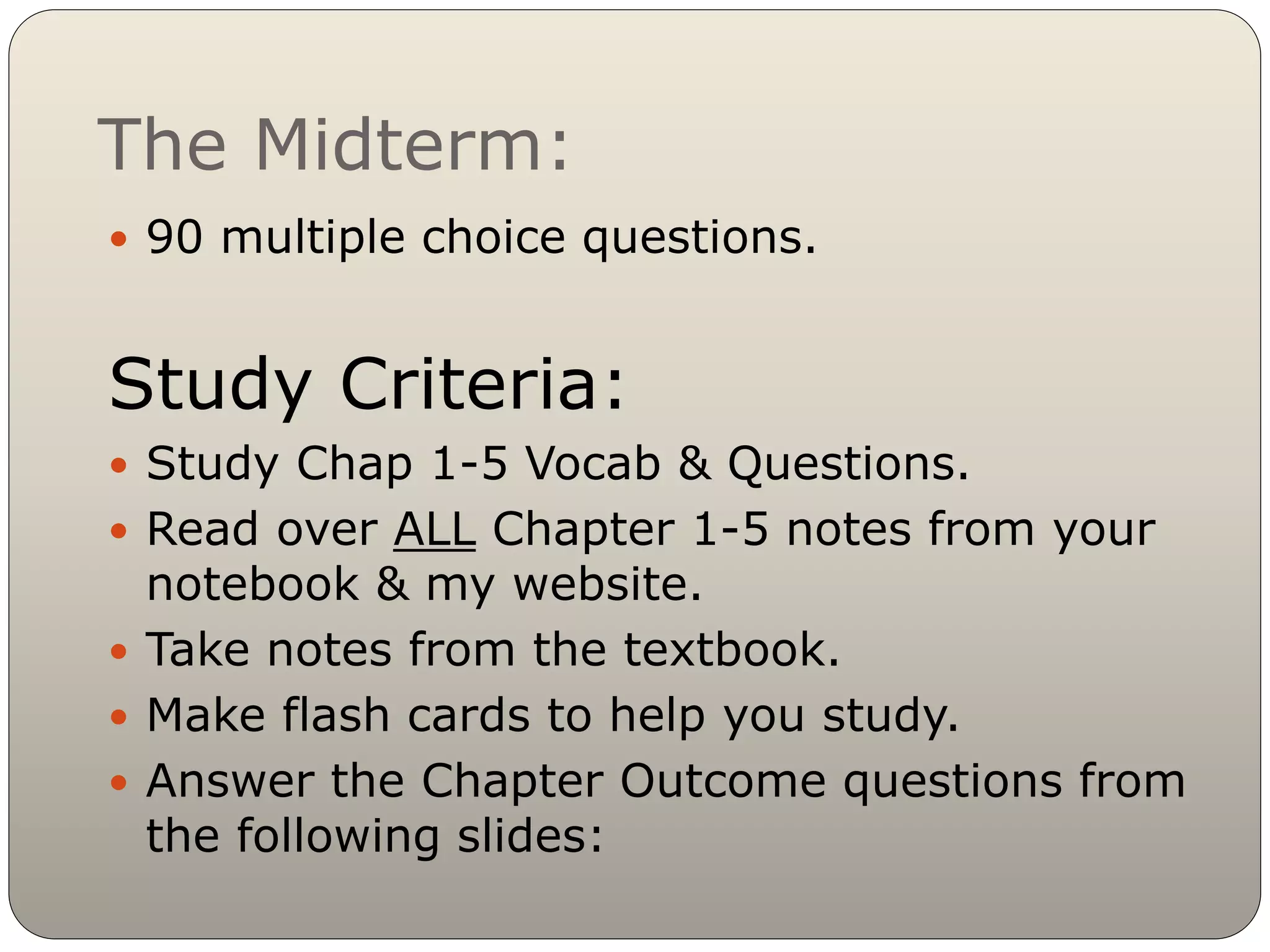 Midterm #1 review | PPT