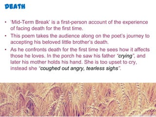 Mid term break by Seamus Heany | PPTX