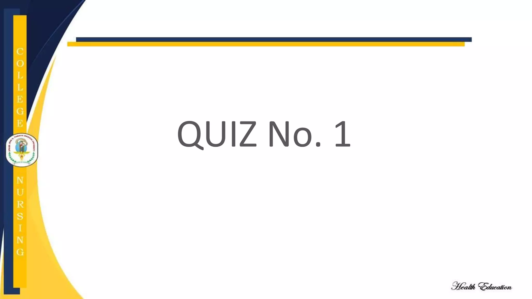 QUIZ No. 1
 