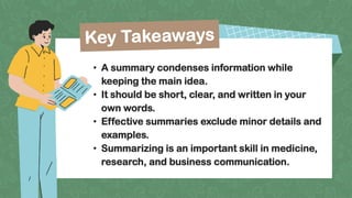 Mastering Summarization Skills for Effective Communication in Medicine ...