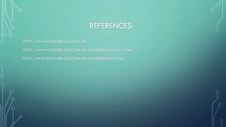 REFERENCES:
HTTP://WWW.KOLIBRI-AG.COM/EN/
HTTP://WWW.KOLIBRI-AG.COM/EN/KOLIBRIBIGBLOCK1.HTML
HTTP://WWW.KOLIBRI-AG.COM/EN/KOLIBRIPACK1.HTML
 