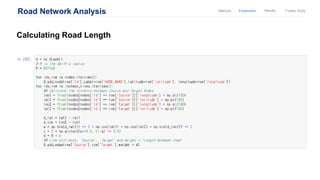 Road Network Analysis
Calculating Road Length
ResultsExplanationMethods Further Study
 