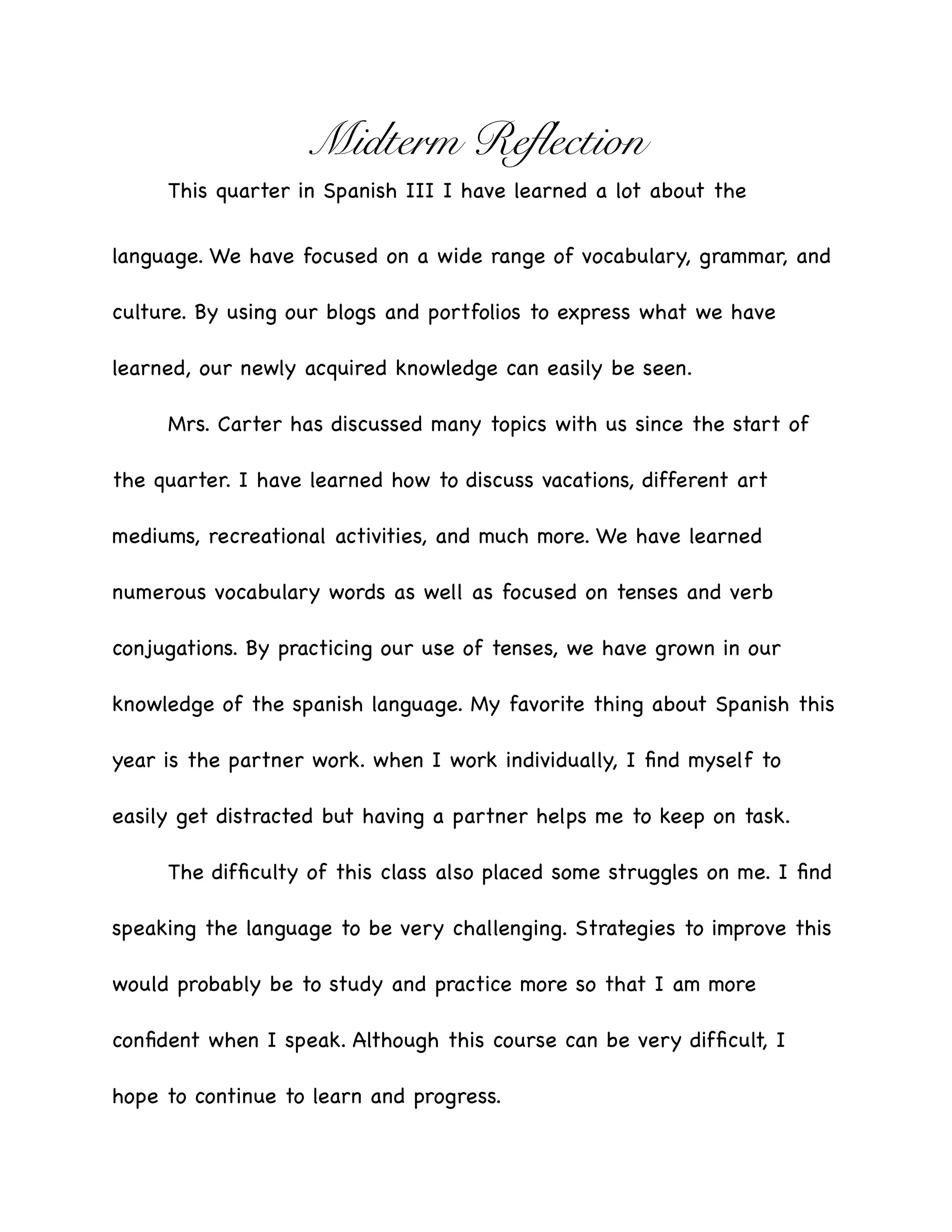 Midterm reflection | PAGES