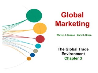 Global
Marketing
Warren J. Keegan Mark C. Green
The Global Trade
Environment
Chapter 3
 