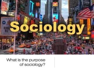 What is the purpose
of sociology?

 