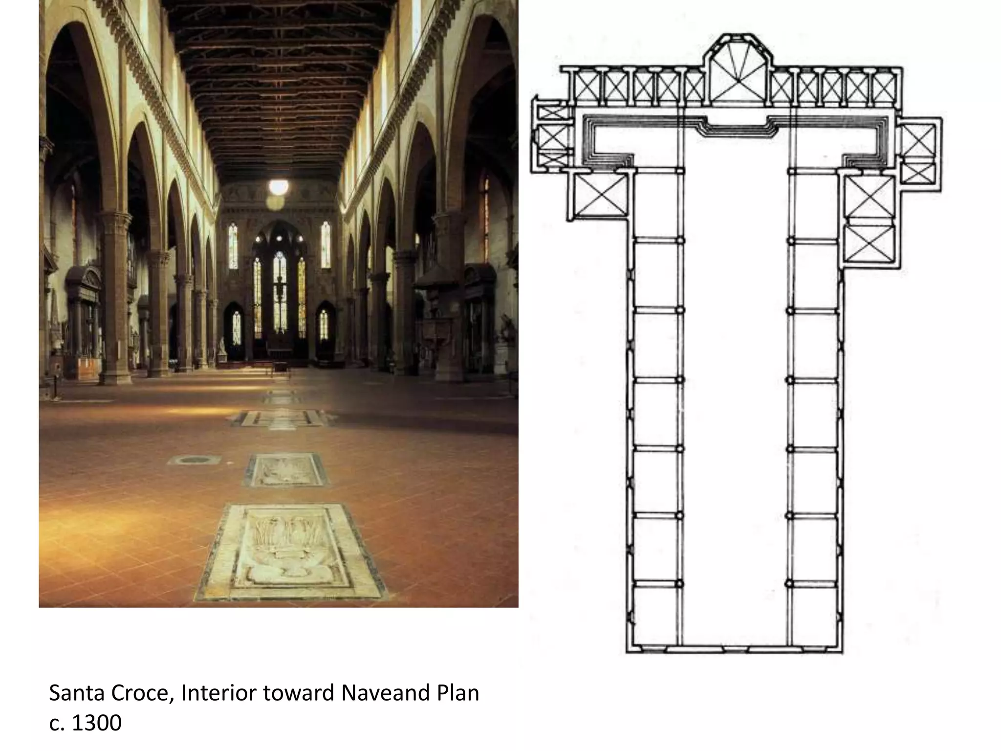 Santa Croce, Interior toward Naveand Planc. 1300