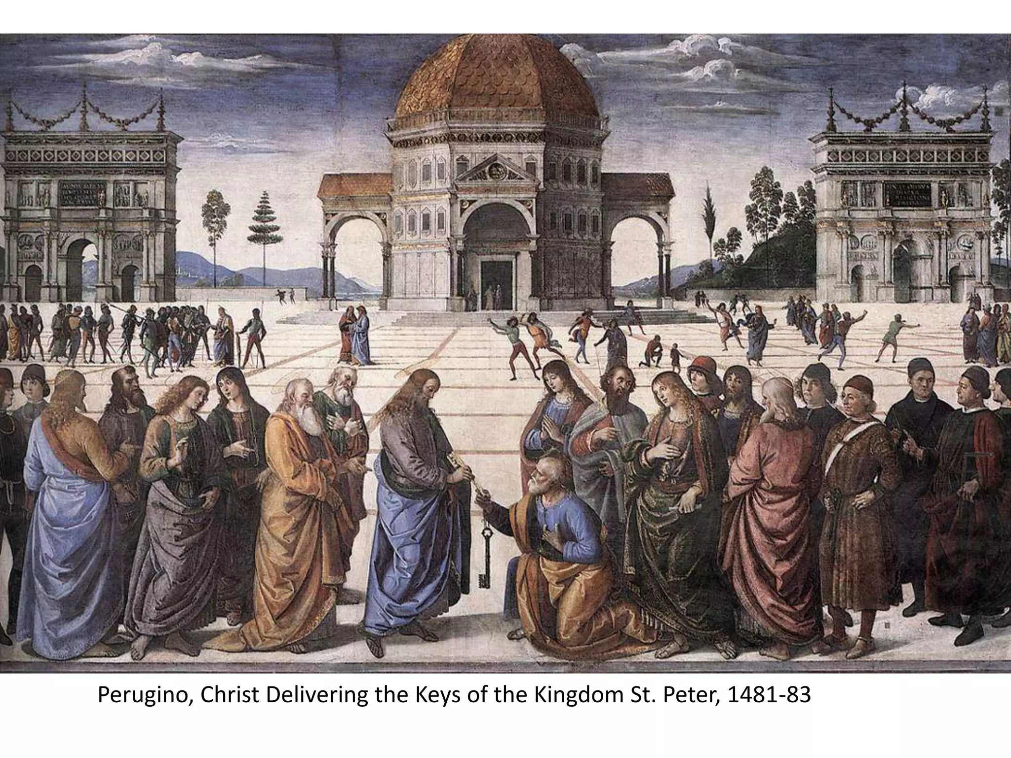 Perugino, Christ Delivering the Keys of the Kingdom St. Peter, 1481-83