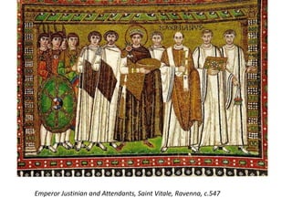 Emperor Justinian and Attendants, Saint Vitale, Ravenna, c.547
 