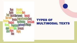 TYPES OF
MULTIMODAL TEXTS
 