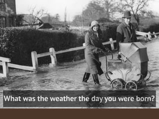 What was the weather the day you were born?
 