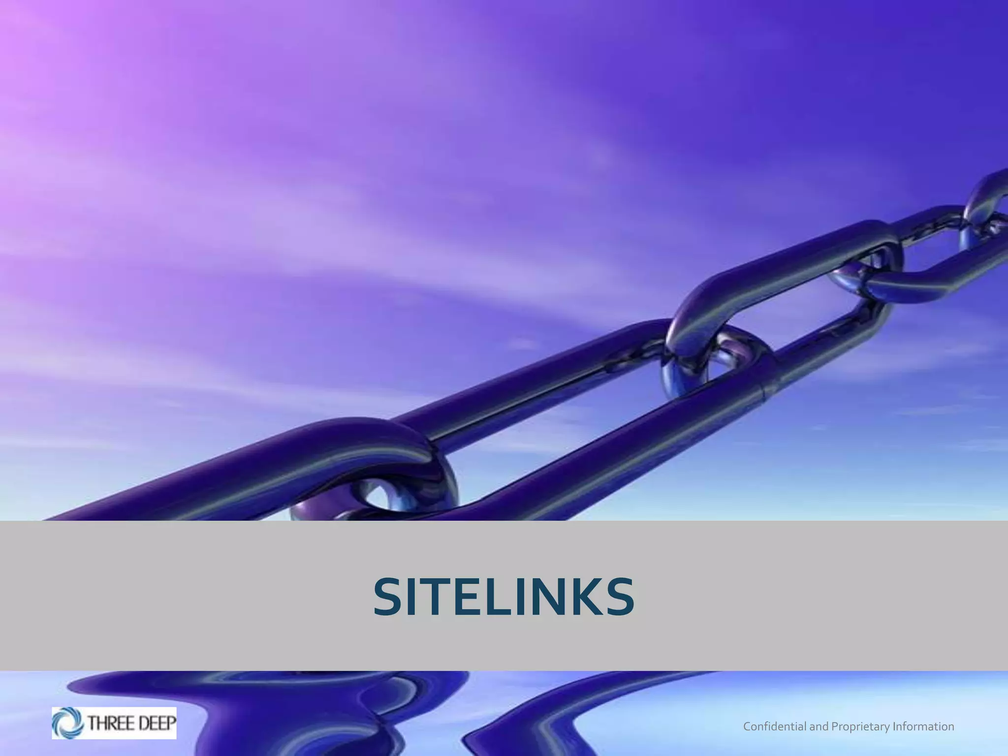 SITELINKS

            Confidential and Proprietary Information
 