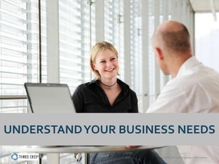 UNDERSTAND YOUR BUSINESS NEEDS

                      Confidential and Proprietary Information
 