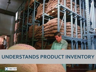UNDERSTANDS PRODUCT INVENTORY

                     Confidential and Proprietary Information
 
