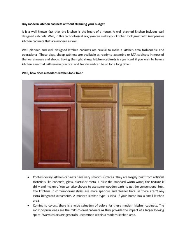 Buy Modern Kitchen Cabinets Without Straining Your Budget
