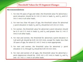 Threshold Values for ST-Segment Changes
 