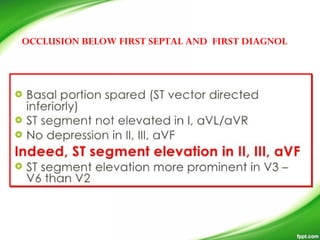 OCCLUSION BELOW FIRST SEPTAL AND FIRST DIAGNOL
 
