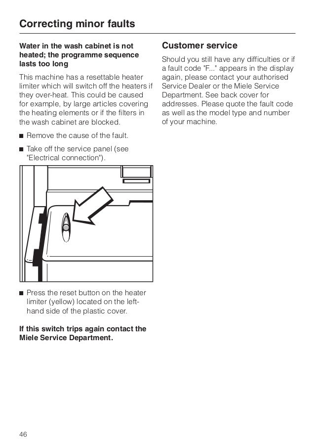 miele dishwasher factory reset