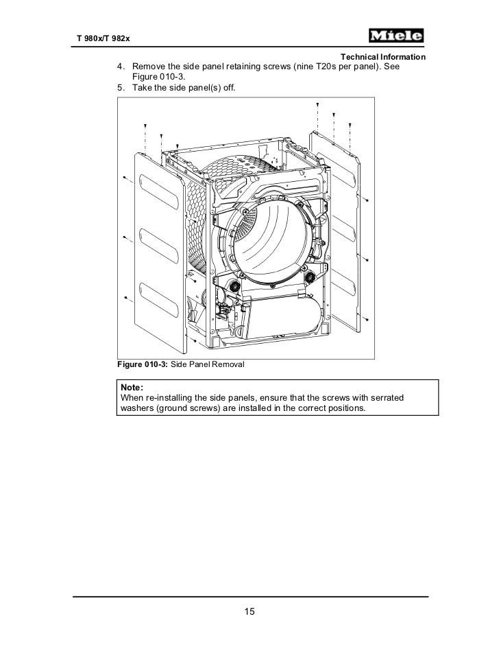 Miele Gas Dryer T9820 Service Manual