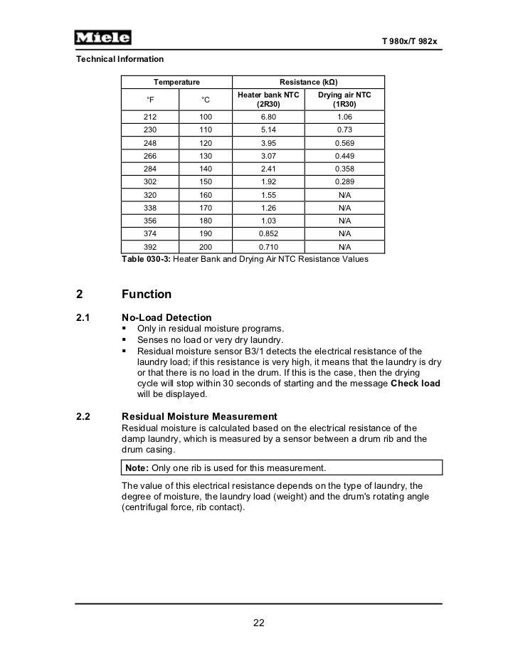 Miele Tumble Dryer Service Manual Miele Tumble Dryer Service Manual