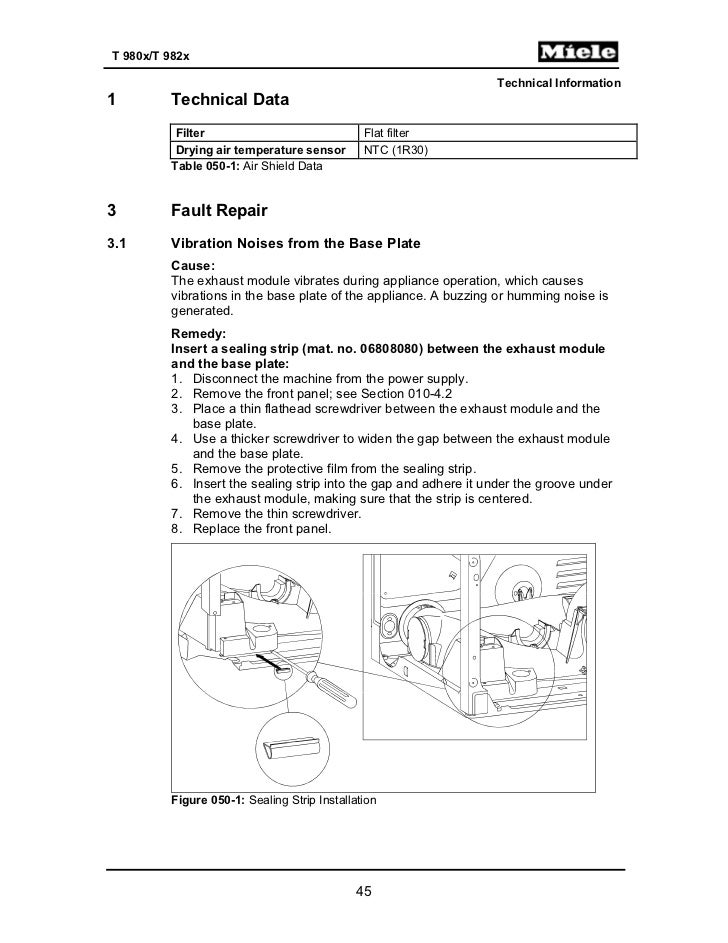 Miele W800 Service Manual