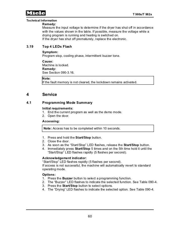 Miele Dryer Service Manual Miele Dryer Service Manual