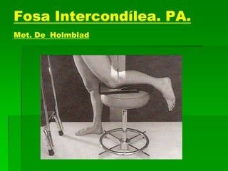 Fosa Intercondílea. PA.
Met. De Holmblad
 