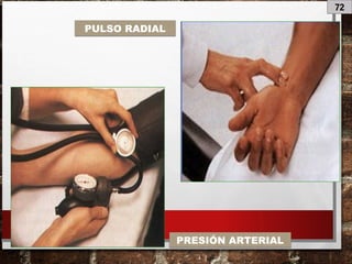 72
PULSO RADIAL
PRESIÓN ARTERIAL
 