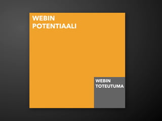 WEBIN
POTENTIAALI




              WEBIN
              TOTEUTUMA
 