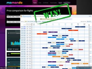 W IN !




http://www.momondo.com/            http://www.hipmunk.com/
 