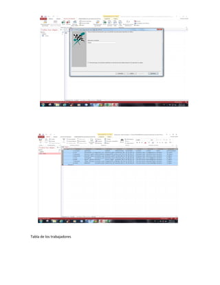 Tabla de los trabajadores
 