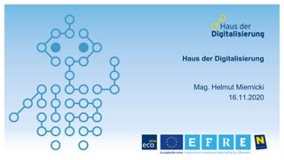 Mag. Helmut Miernicki
16.11.2020
Haus der Digitalisierung
 