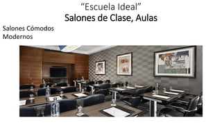 “Escuela Ideal”
Salones de Clase, Aulas
Salones Cómodos
Modernos
 