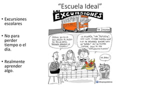 “Escuela Ideal”
• Excursiones
escolares
• No para
perder
tiempo o el
día.
• Realmente
aprender
algo.
 