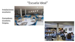 “Escuela Ideal”
Instalaciones
escolares:
Comedores
escolares
limpios.
 