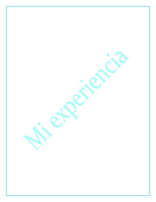 Mi experiencia