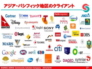 ©MROC JAPAN: Community Solution Company 272015/6/25
アジア・パシフィック地区のクライアント
 