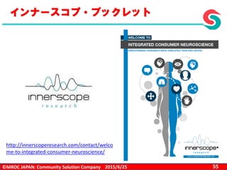 ©MROC JAPAN: Community Solution Company 552015/6/25
インナースコプ・ブックレット
http://innerscoperesearch.com/contact/welco
me-to-integrated-consumer-neuroscience/
 