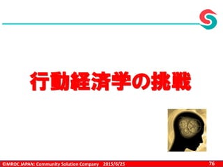 ©MROC JAPAN: Community Solution Company 762015/6/25
行動経済学の挑戦
 