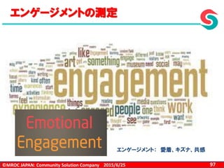 ©MROC JAPAN: Community Solution Company 972015/6/25
エンゲージメント： 愛着、キズナ、共感
エンゲージメントの測定
 