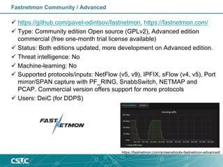 Fastnetmon Community / Advanced
ü https://github.com/pavel-odintsov/fastnetmon, https://fastnetmon.com/
ü Type: Community ...