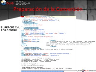 Preparación de la Conversión
EL REPORT XML
POR DENTRO
 