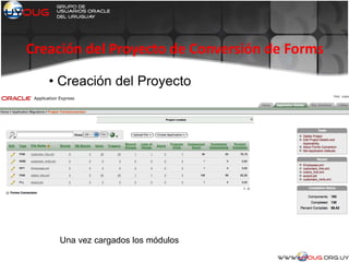 Creación del Proyecto de Conversión de Forms
• Creación del Proyecto
Una vez cargados los módulos
 