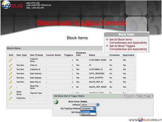 Obteniendo la Lógica Correcta
Block Items
 