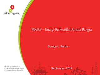 1
September, 2017
MIGAS – Energi Berkeadilan Untuk Bangsa
Sampe L. Purba
 