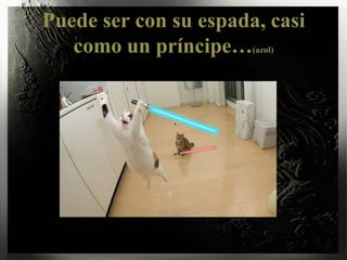 Puede ser con su espada, casi como un príncipe…(azul)