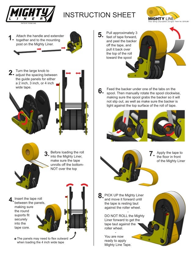 Mighty Liner Floor Tape Applicator Instruction Sheet
