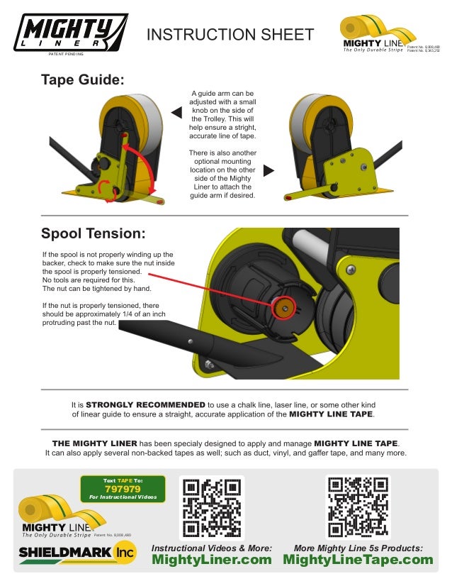 Mighty Liner Floor Tape Applicator Instruction Sheet