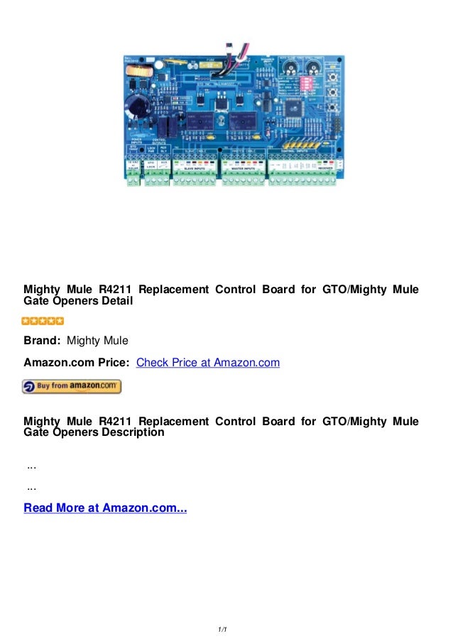 Mighty mule r4211 replacement control board for gto mighty mule gate