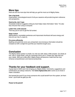 Mighty Notes Note-taking System | PDF