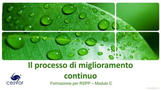 Il processo di miglioramento
          continuo
     Formazione per RSPP – Modulo C
 